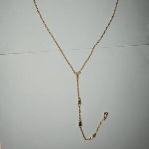 Christian Siriano Necklace  Chain With Baguette Crystal Stone Accent Gol…